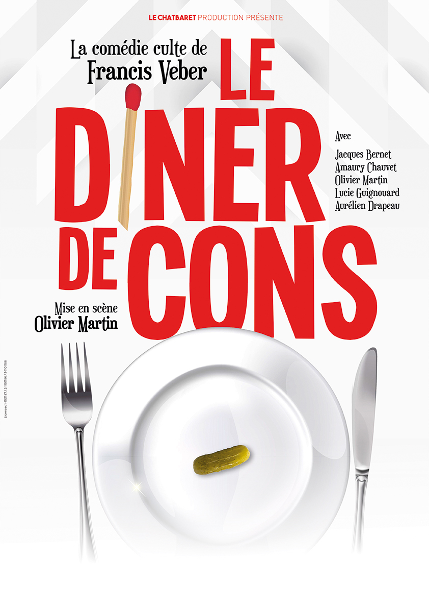 Affiche le Diner de Cons théâtre Le Chatbaret