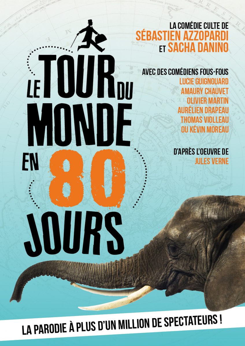 Affiche Le Tour du Monde en 80 jours Théâtre Le Chatbaret