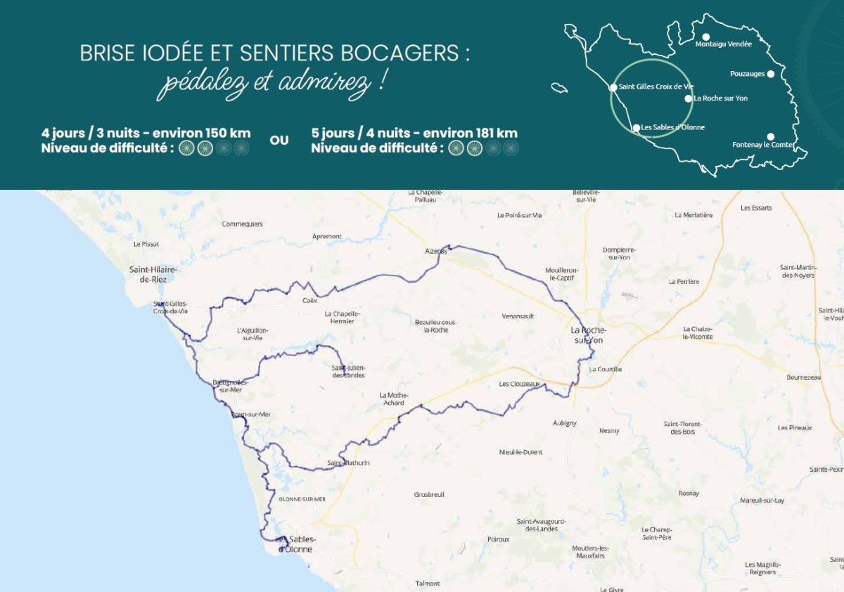 Parcours séjour à vélo Brises iodées et sentiers bocagers