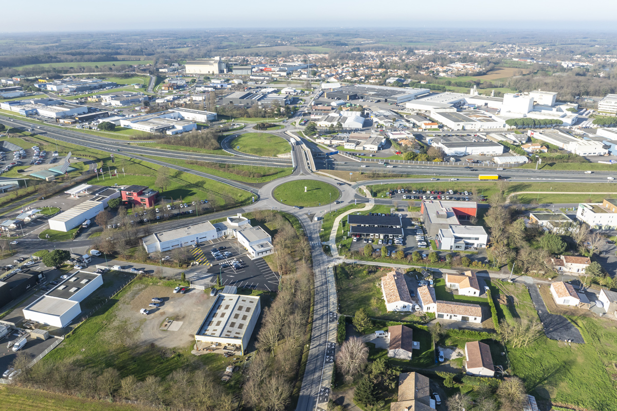 Vue drone zones entreprises du Pays des Achards