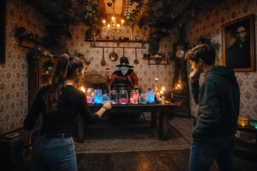 Maison hantée au Château des Aventuriers salle des potions