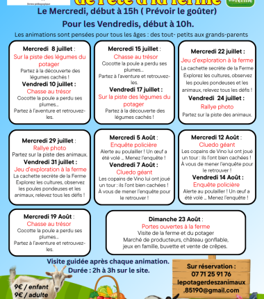 Animations de l&rsquo;été au Potager des Z&rsquo;Animaux