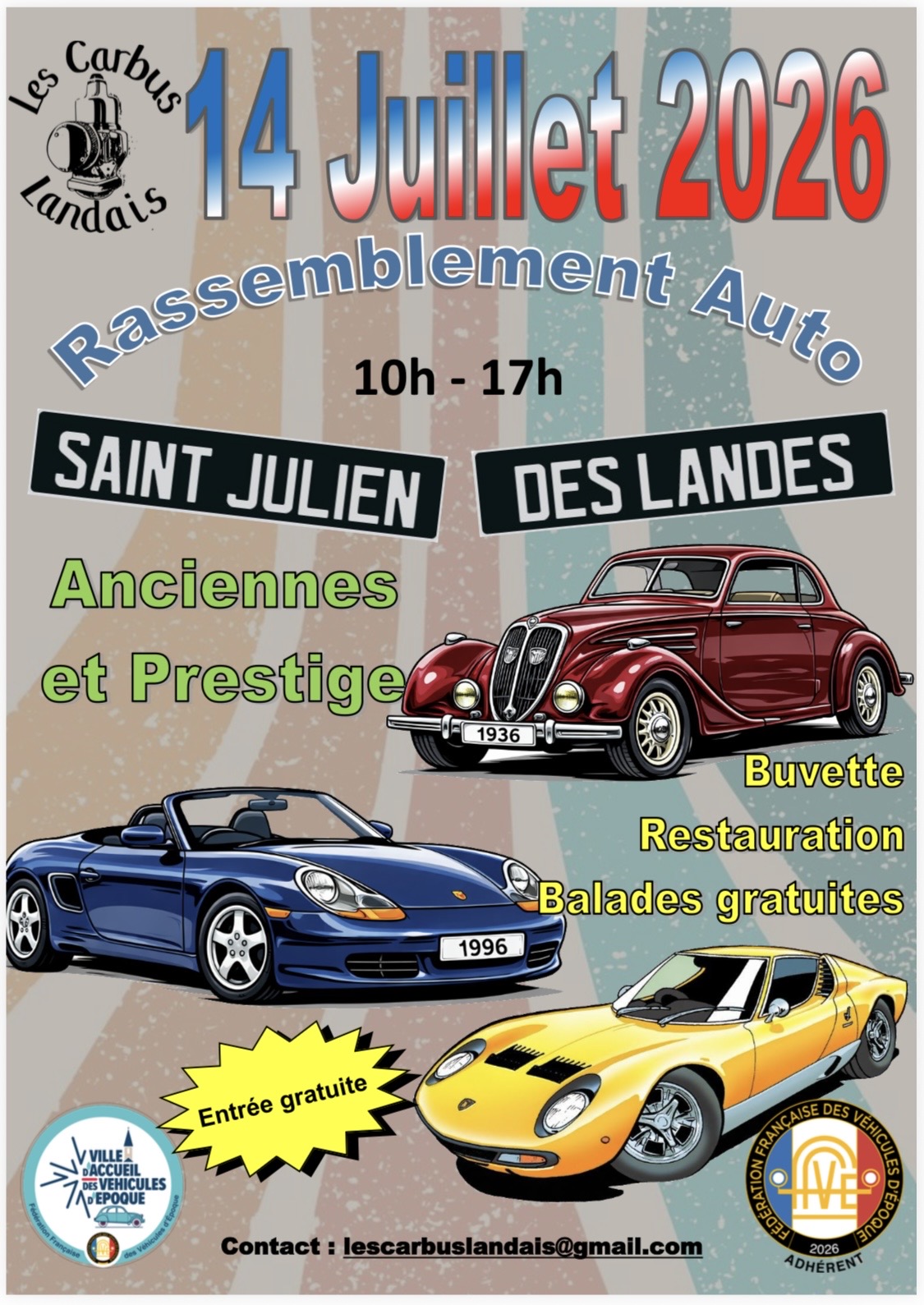 Rassemblement de voitures anciennes et de préstige