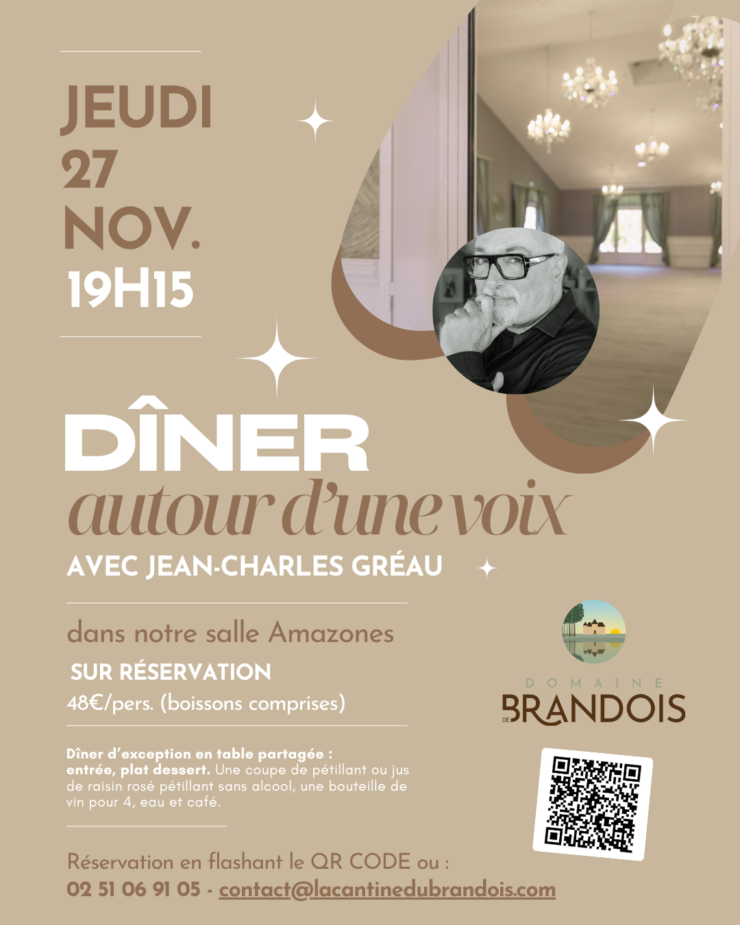 Dîner autour d’une voix au Domaine de Brandois