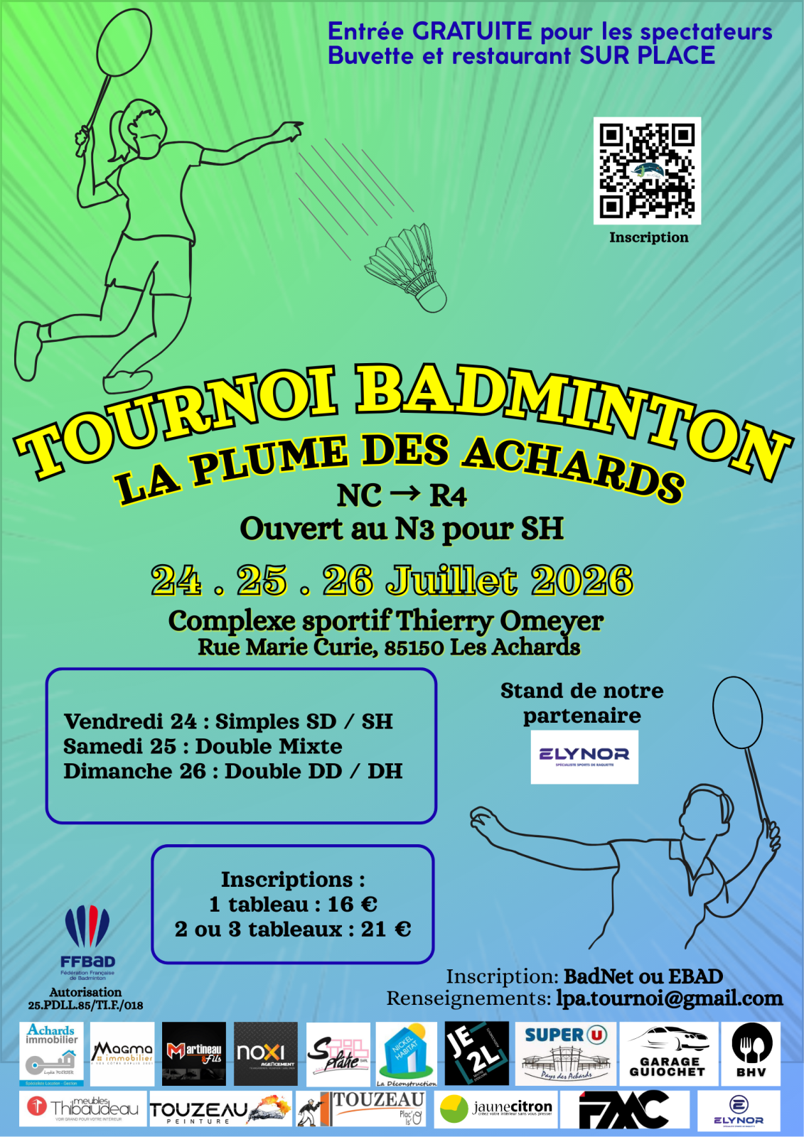 Tournoi Estival National Badminton des Achards